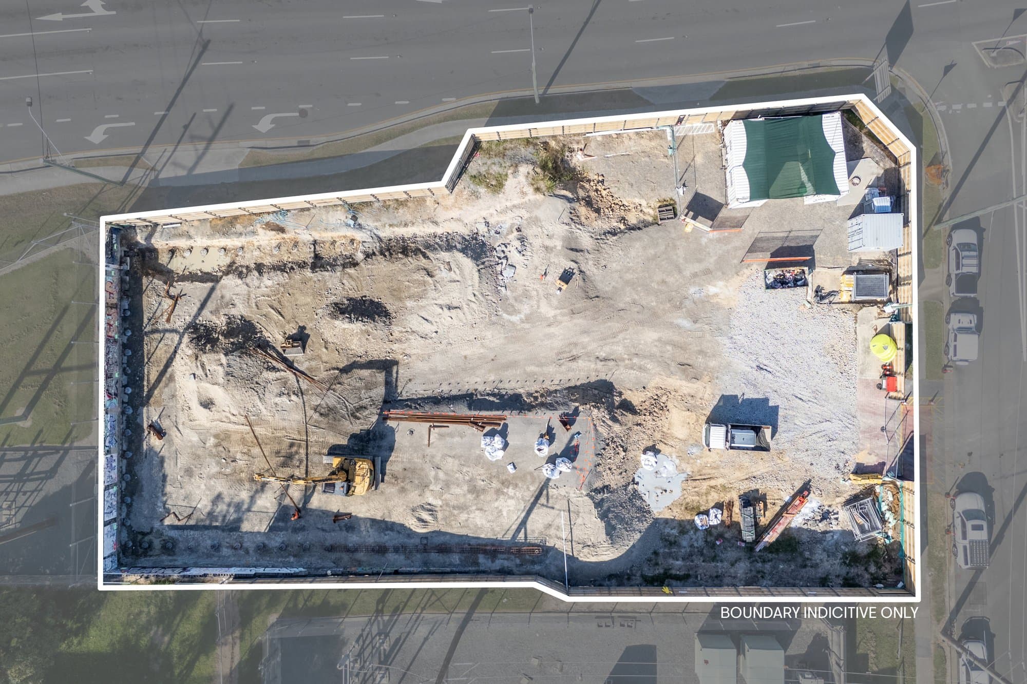 Aerial birds-eye view of site